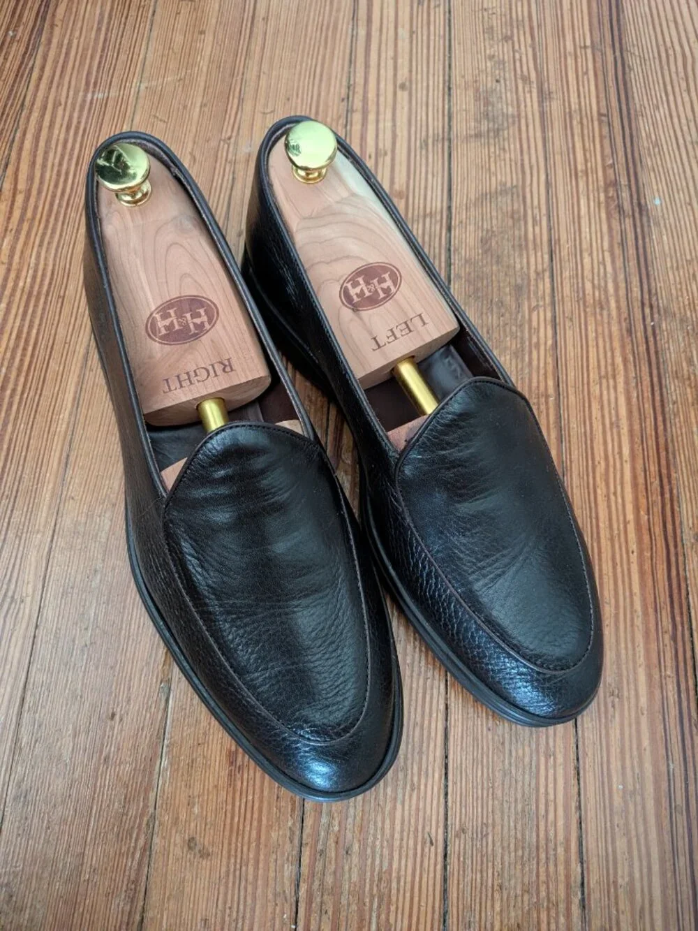 Yanko Belgian Loafers Comfort Sole Brown Soft Grain 42.5 9US